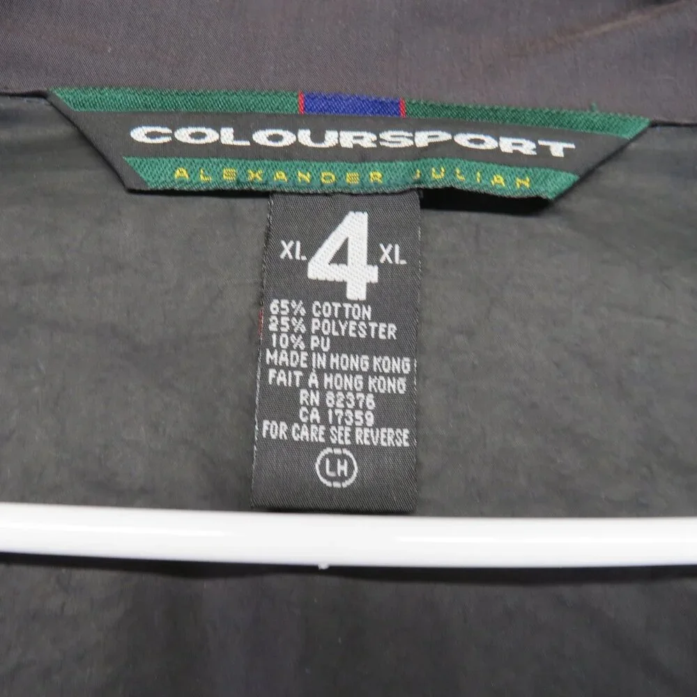 Vintage ColourSport Alexander Julian Jacket Mens XL Blue Black‎ Windbreaker 90s
